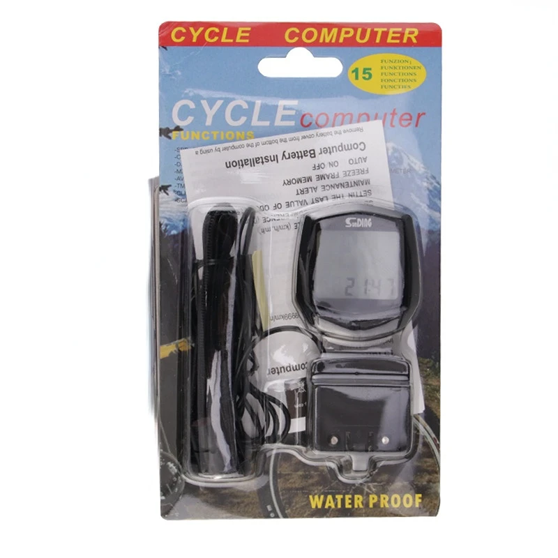 Speedometer Tampilan Layar Besar SD-581 Shundong SUNDING Sepeda Kabel Kode Meter Speedometer Odometer Kode Meter Inggris