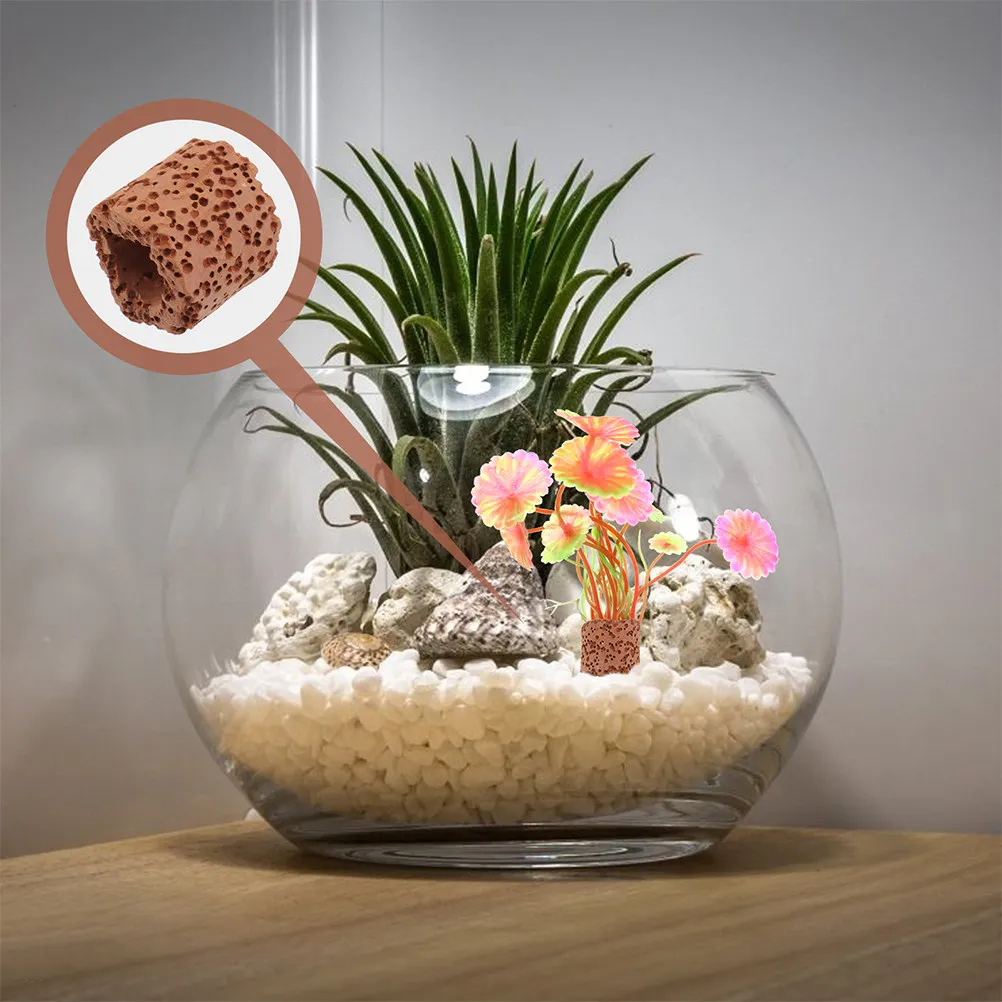 20Pcs Ceramic Plant Fixed Rings Pottery Water Plant Holder Fish Tank Aquarium Decoration Aquatic Grass Fixed Cup