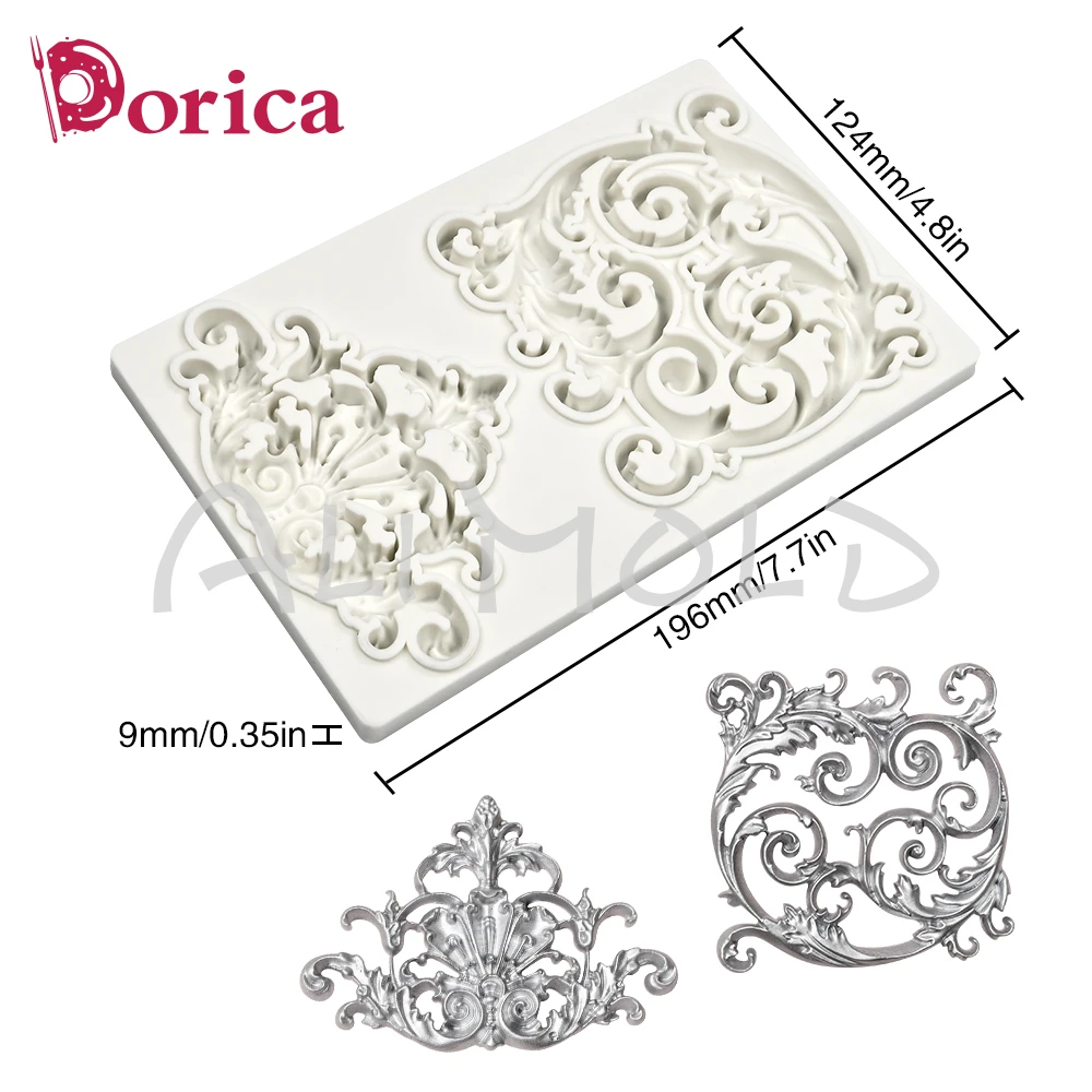 باروكو تصميم منقوش قالب سيليكون فندان ، قالب كعكة الشوكولاتة ، نموذج طين راتنج ذاتي الصنع ، أداة تزيين المنزل ، أدوات خبز #2