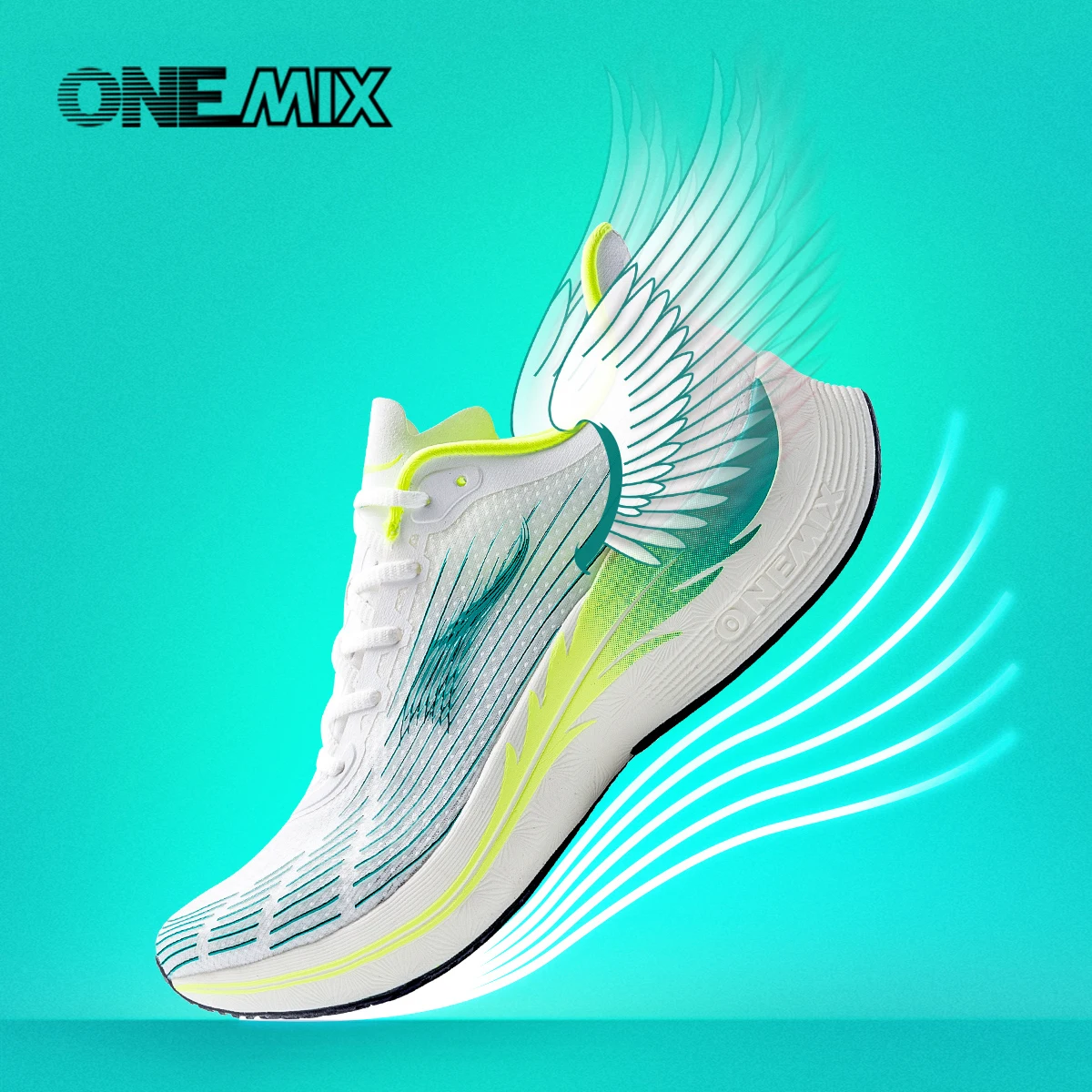 ONEMIX Racing Running Shoes for Men Breathable Mesh Non-Slip Jogging Sport Shoes Outdoor Male Wear-Resistant Walking Sneakers