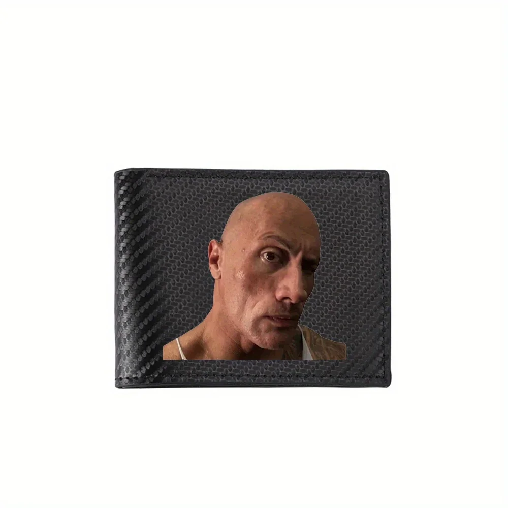 Bald man close-up face looking serious Men's Wallets Simple Business Modern Stylish Printing Design Gifts For Father Boyfriend C