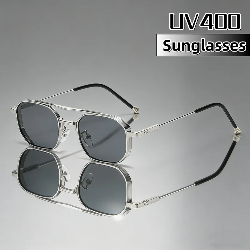 

Retro Fashion Personalized Luxury Metal Square Frame Women's Sunglasses Outdoor Neutral High Quality UV400 Sunscreen Glasses