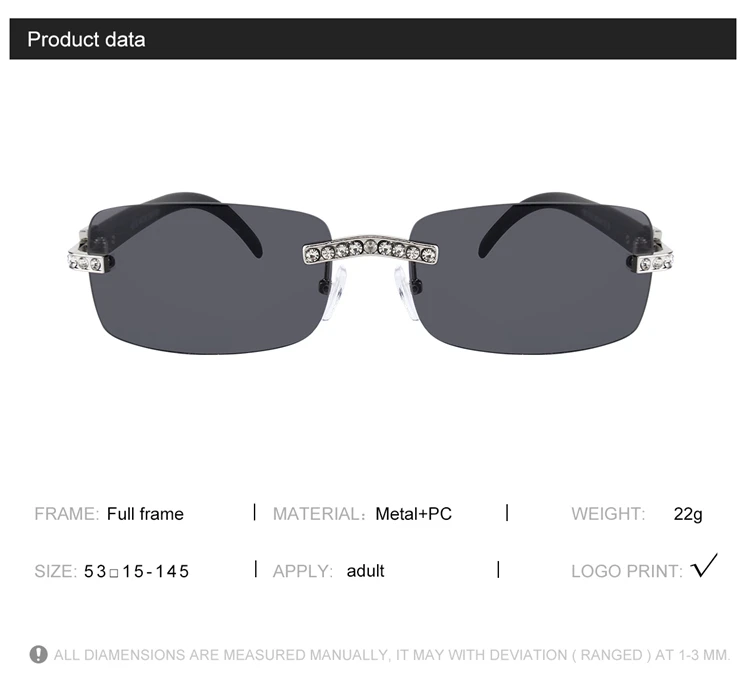 Kenbo Vintage Mode Neue Marke Randlose Strass Sonnenbrille Beliebte Diamant Metall Männer Frauen Luxus Design Sonnenbrille Unisex – Detail 4