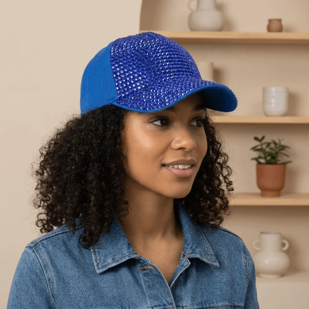 Solid Color Rhinestones Baseball Cap Adjustable Peaked Cap Sunscreen Sun Hat Bling Bling Korean Style Sunshade Peaked Cap Men