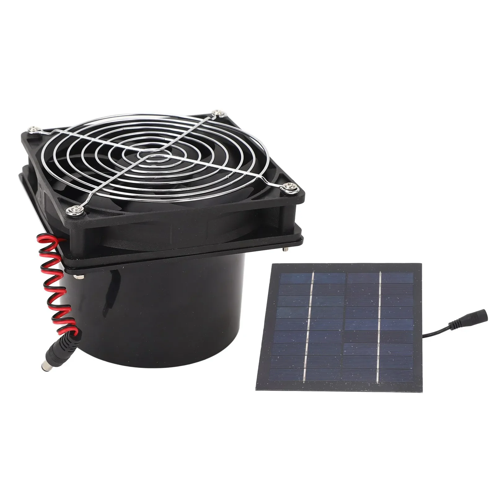 Solar Exhaust Fan Efficient Heat Dissipation Ventilation 50W Solar Panel Fan Kit 5‑12V