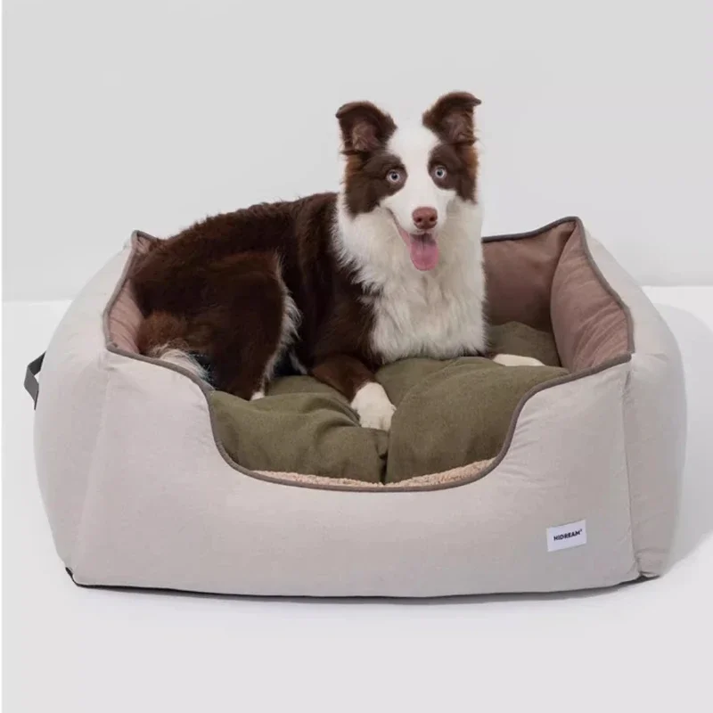 Soft Velvet Dogs Bed Sofa Kennel Non-Slip Bottom Dog House Bed Washable Bite-Resistant Big Dog Beds Medium Sized Dog Cat Cushion