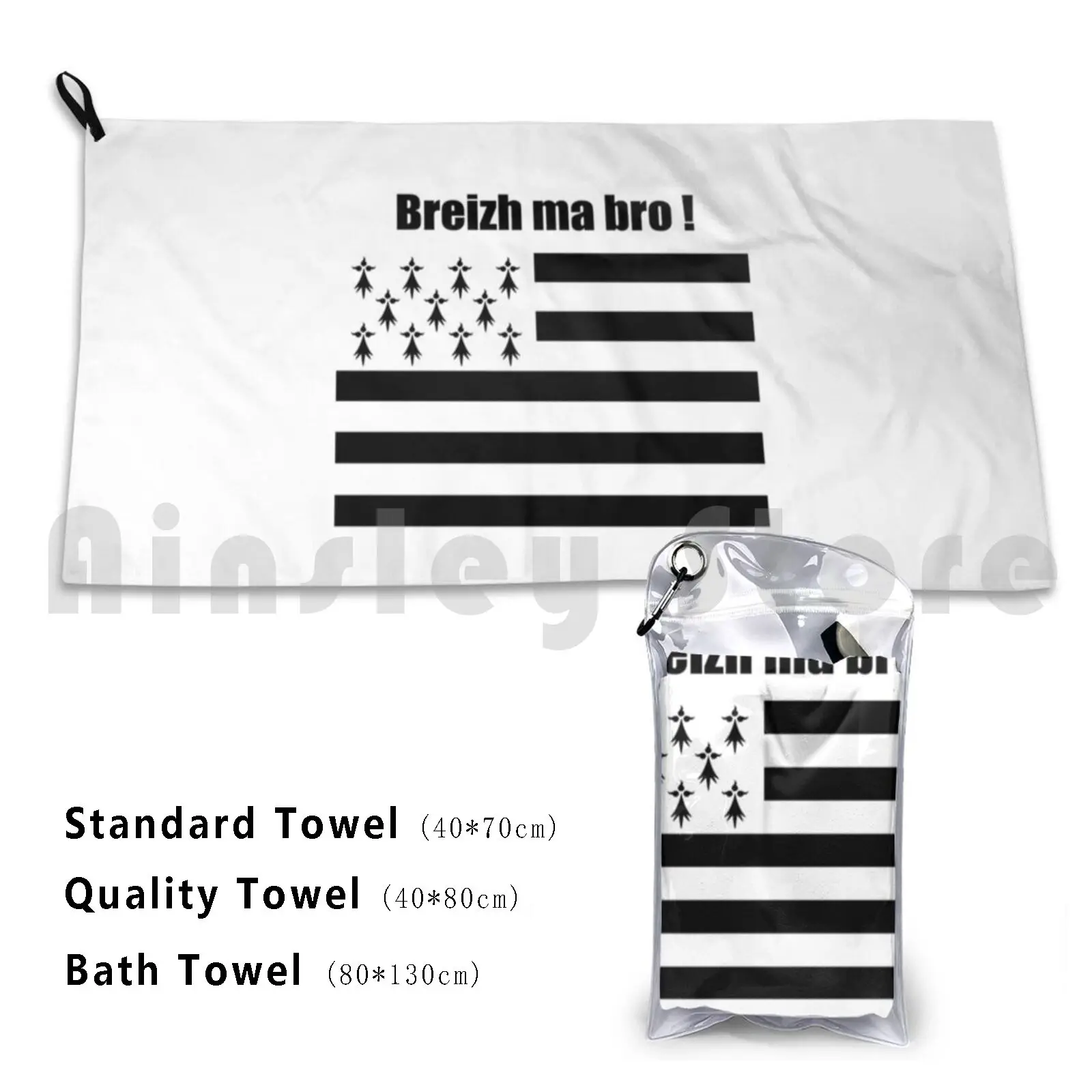 Breizh Ma Bro ! Bath Towel Beach Cushion Breizh Ma Bro Bretagne My Land Born In Born In Breizh Breizh Bretagne