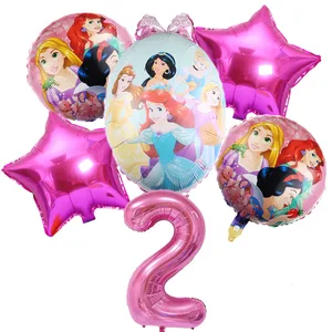 Disney-Cinderella Rapunzel Folienballons für das Mädchen, Prinzessin Geburtstagsfeierdekorationen, Heliumkugeln, Menic Toy, 32 10 Hauptverkäufe Rapunzels Geburtstagsfeier - №2