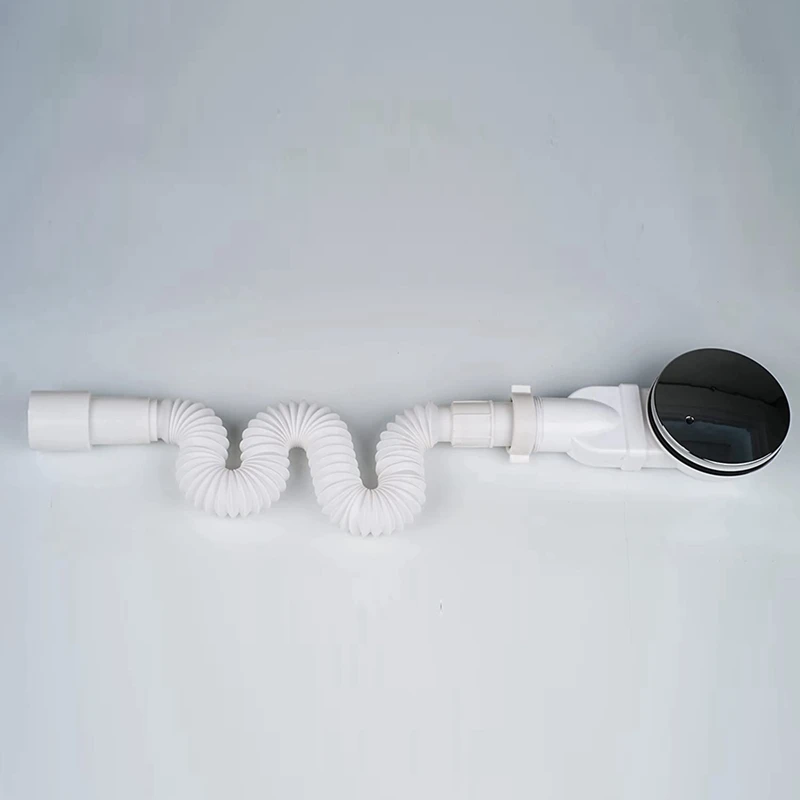 A46T Low Profile Shower Drain Chrome Plated ABS Shower Tray Siphon Slim Drain 90mm 36 L/Min Water Flow, Trap Side Drain