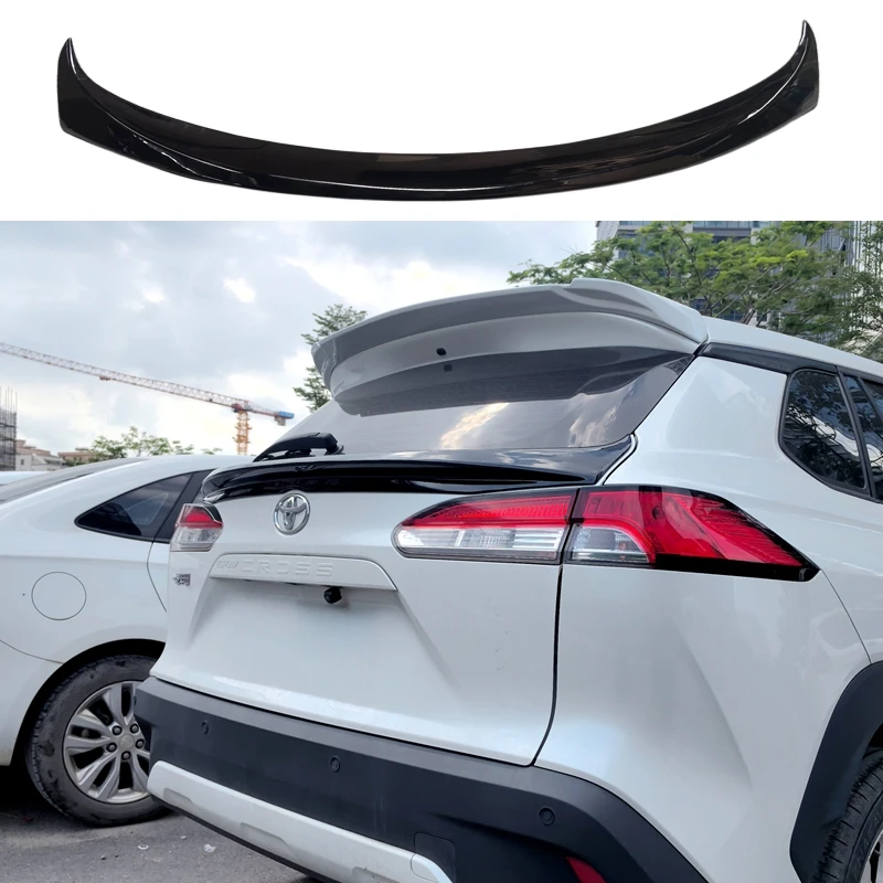 Für 2022 2023 2024 2025 Toyota Corolla Cross Mittelspoiler Hochwertiger ABS Glänzend Schwarzer Kunststoff Flügel Heckklappen-Zubehör