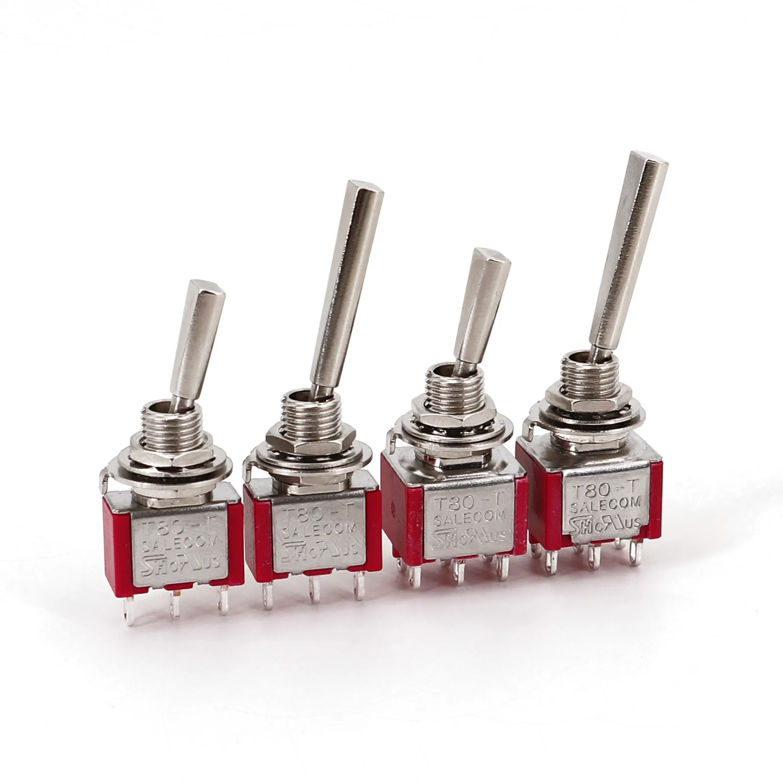 Salecom T80-T z serii U/U2 płaski uchwyt przełącznik Mini przełącznik zdalnego sterowania 6.35mm mocowanie panelu 5A/125VAC