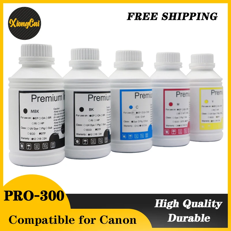 500ml 10 Colors Premium Water-based Pigment Ink for Canon PRO300 PRO-300 Priner PFI-300 ink Cartridge