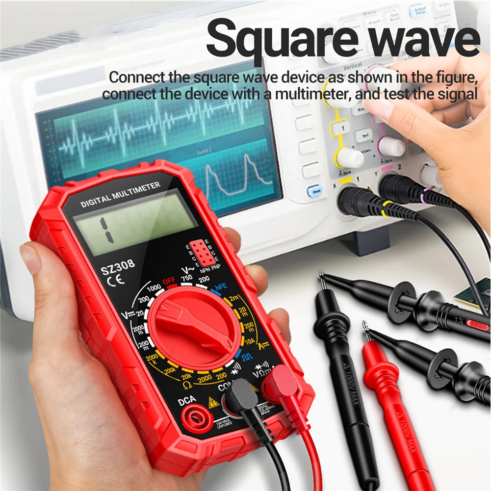 Aneng Sz308 Multimeter Digitale Spanningstester 1999 Telt Ac/Dc Voltmeter Ammeter Weerstandsmeter Hfe Triode Zoemer Multimeter