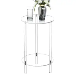 Acrylic Drink Table Clear Small Round End Table Coffee Table Clear Drink Table Small Round End Modern Living Room Side Table