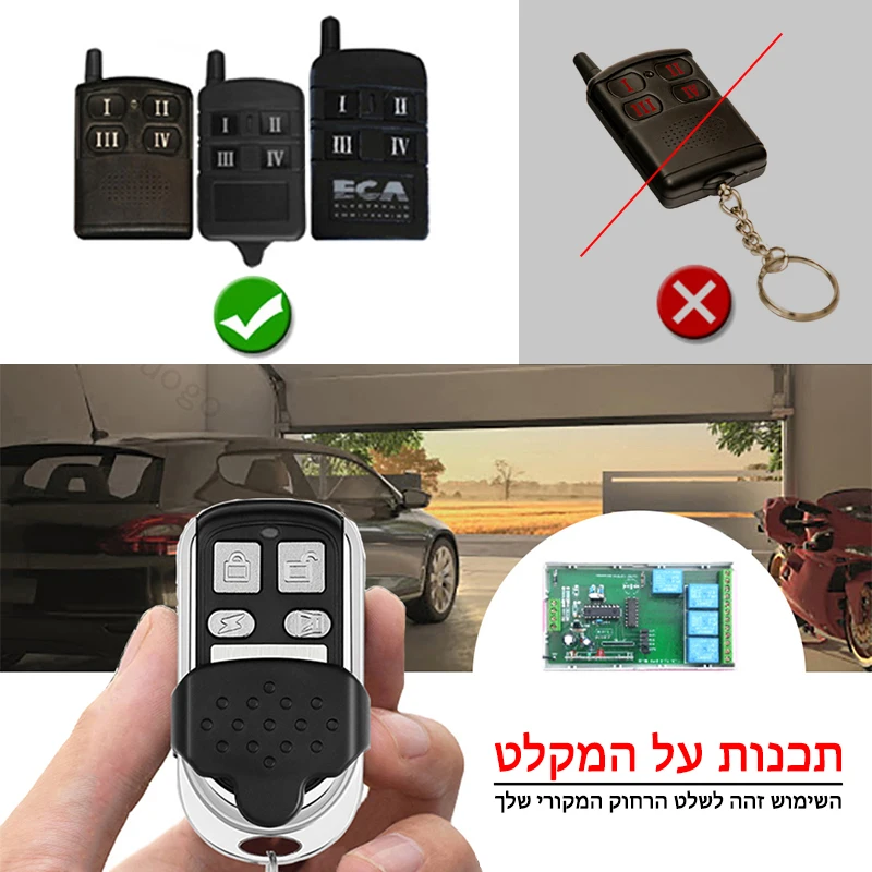 ECA Garage Gate Remote Control 433.92MHz Compatible With ECA Electronic Engineering Australia For 81CR 82CR 84CR ACR-6 Receiver