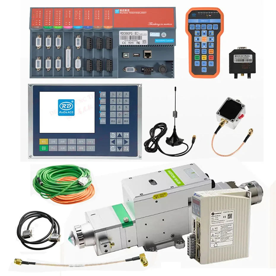 RDC6563FG Offline Fiber Laser Control System Metal Sheet Cutting Controller+Raytools Laser Cutting Head BM110 3.3kW
