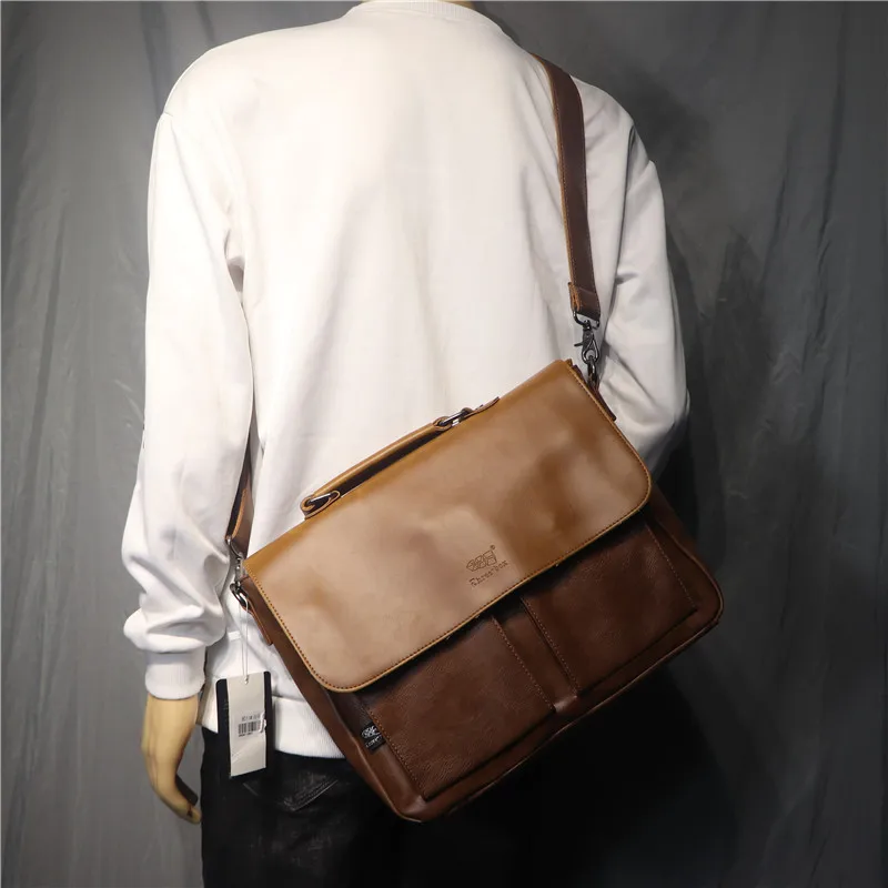 ThreeboxFashion-Bolso de mano de estilo japonés para hombre, bandolera Retro, informal, a la moda