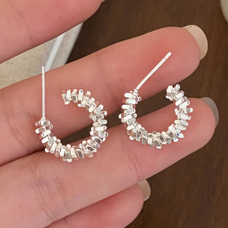 PONYKISS 925 فضة 18K الذهب حرف C هندسية وأقراط للنساء الحد الأدنى الكلاسيكية غرامة مجوهرات اكسسوارات