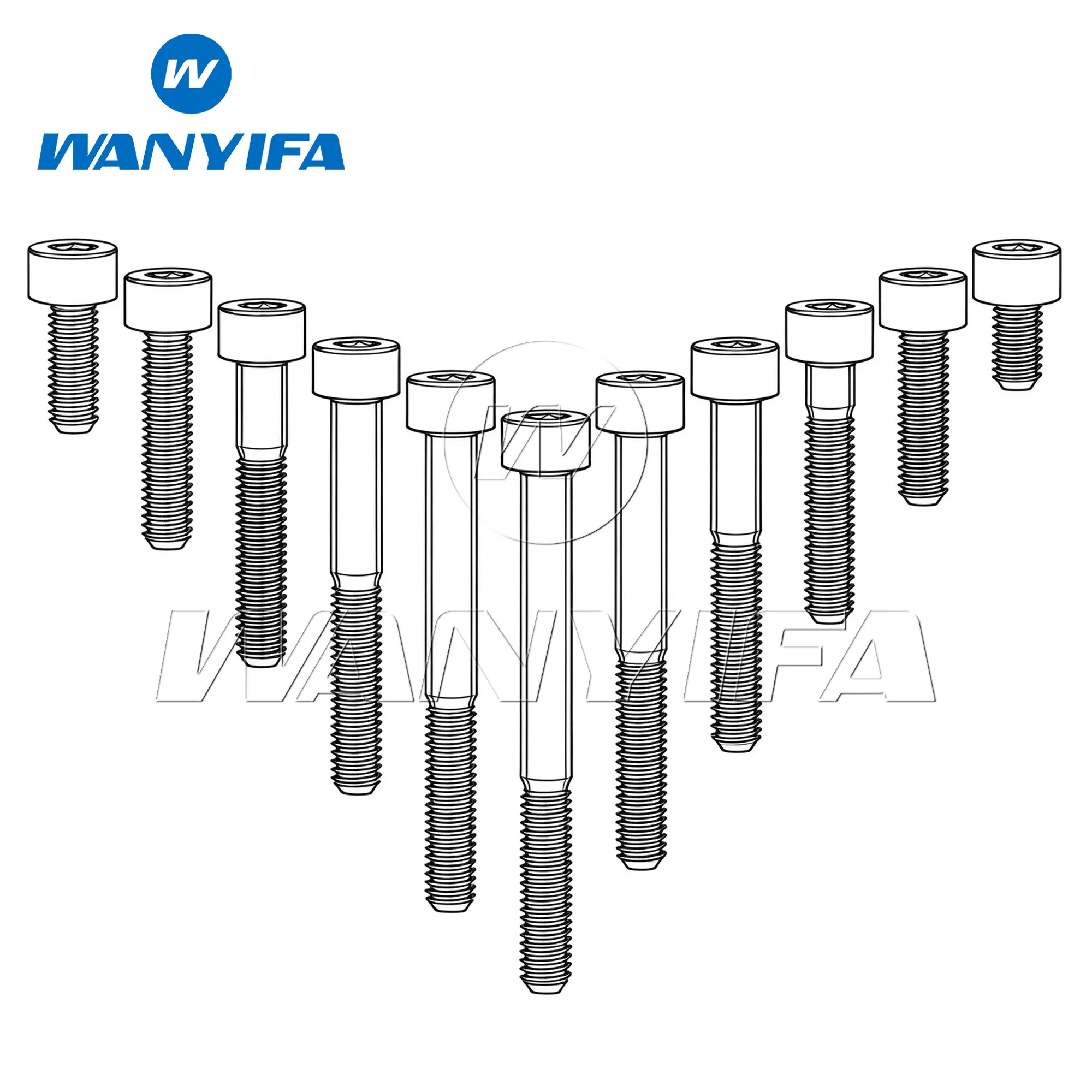 Wanyifa Titanium Blots M5/M6X10/12/15/16/18/20/23/25/30/35/40/45/50/55/60/65Mm Hexagon Socket Head Cap Screws for Bicycle