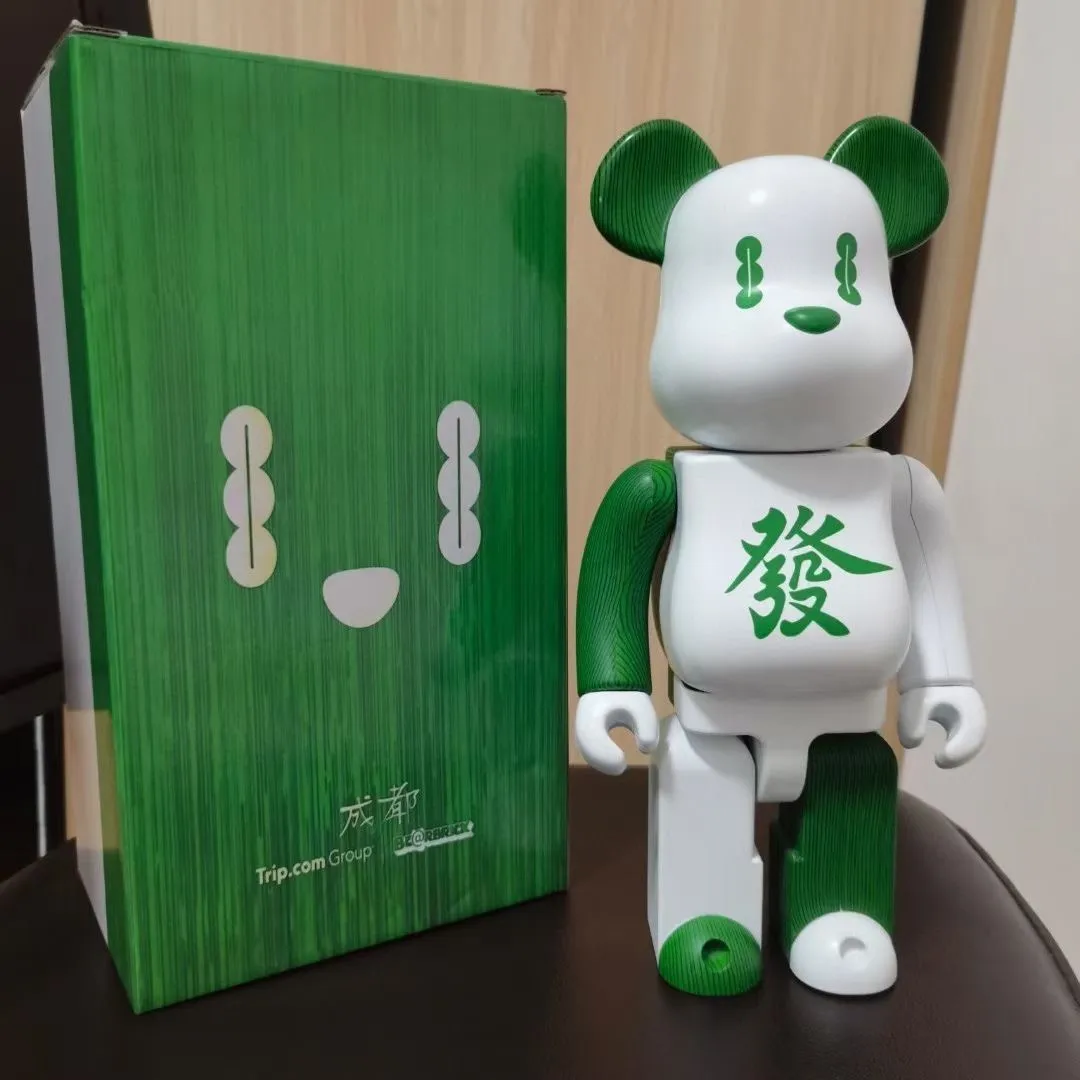 

Bearbrick400% Mahjong Fortune 28cm Height Building Block Bear Trendy Doll Chengdu Chinese Style Collection Gift Doll Figure