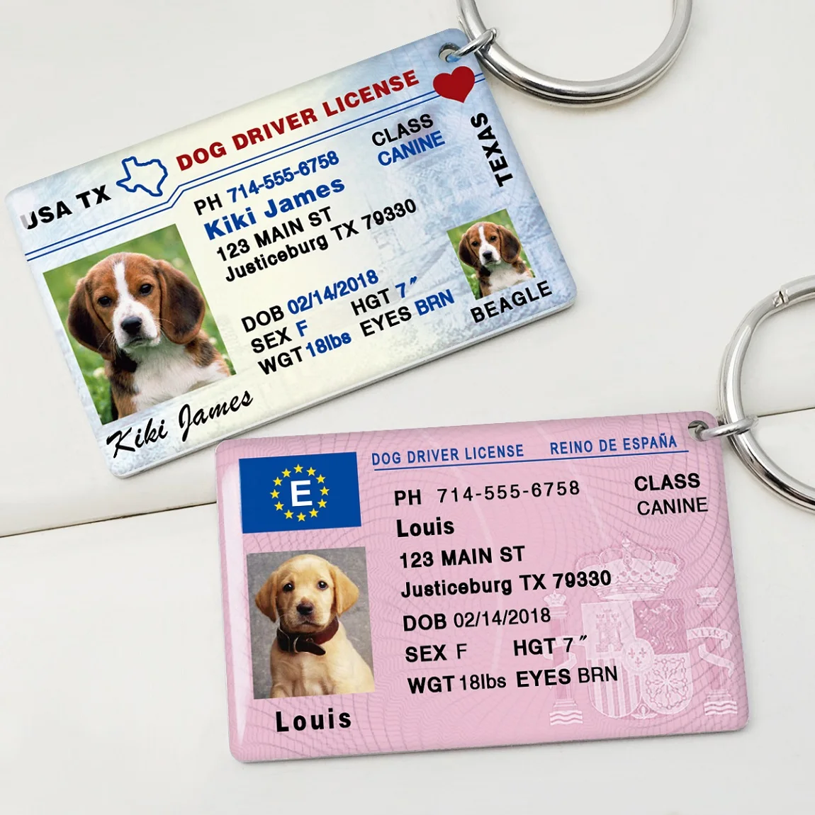 Dog Driver License Tag,Personalized Dog Tag,Pet ID Tag,Custom Dog Identfication Tag Dog Accessories Gift for Dog Lovers