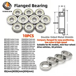 10Pcs F695ZZ 5x13x4 mmABEC-7 Flanged Ball Bearing Bore 2mm 3mm 4mm 5mm 6mm 7mm Metal Shielded MF84 MF63 MF148 F6802 F684 F698 ZZ
