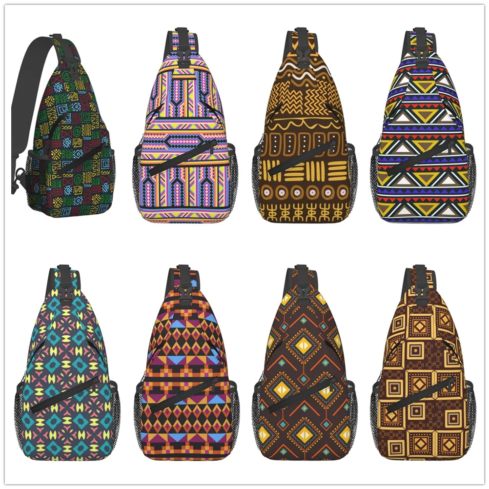 African Style Pattern Chest Bag Trendy and Fashionable Women's Shoulder Bag Sports and Leisure Men's Oblique Straddle Bag