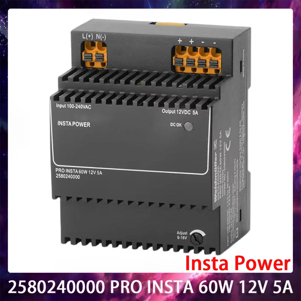 

2580240000 PRO INSTA 60W 12V 5A Импульсный источник питания Insta для Weidmuller