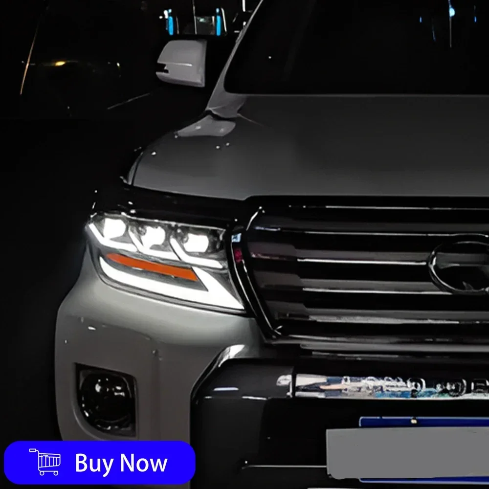 لتويوتا لاند كروزر 2008-2015 سيارة الجبهة مصابيح السيارات المصابيح الأمامية الجمعية ترقية جهاز عرض (بروجكتور) ليد 3 عدسة أداة الملحقات #5