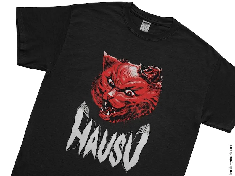 Hausu/House (1977) Red Cat Hausu Logo T-Shirt, Cult Classic Horror Merch, Horror Graphic Tee, Hausu Tee, House Tee