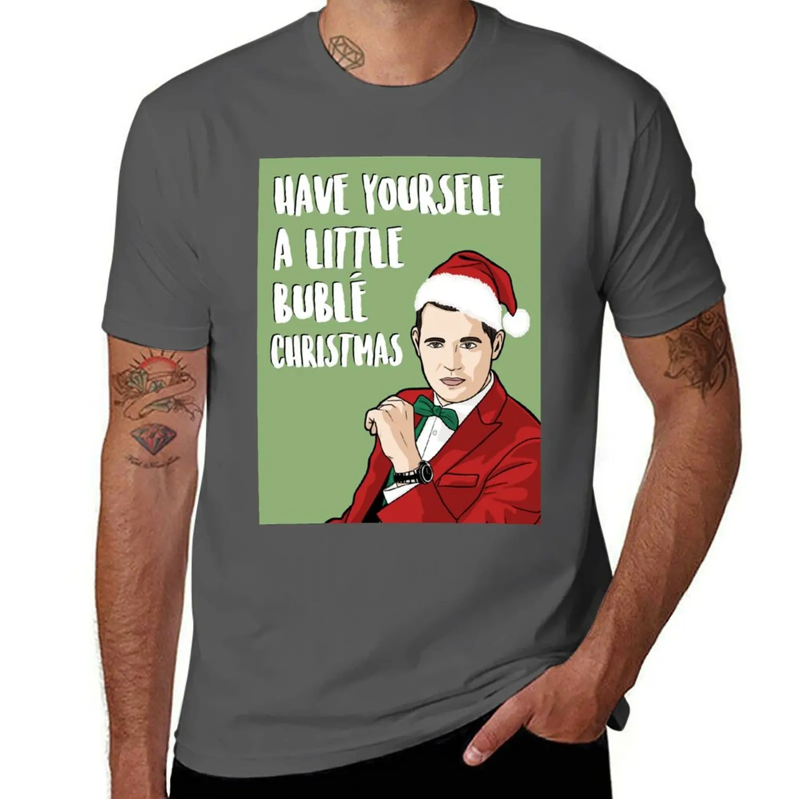 Tengo tú mismo un pequeño Bublé Navidad-Michael Buble camiseta hombre camisetas gráfico anime camiseta