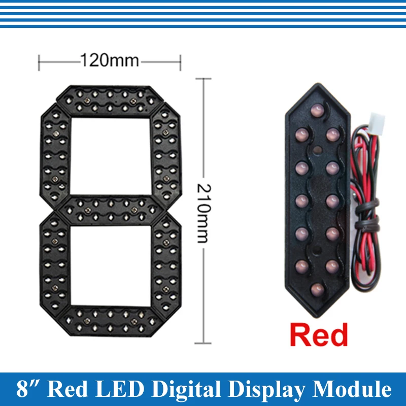 4pcs/lot 8" Red Color Outdoor 7 Seven Segment LED Digital Number Module for Gas Price LED Display module