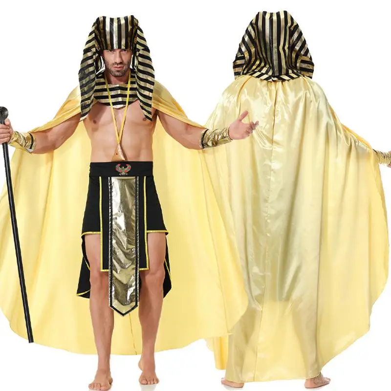 Erwachsene M Pharao Kostüm Halloween Maskerade Par Kleidung Rollenspiel Ägyptischer König Outfit Herren Faion Antikes Ägypten Thema