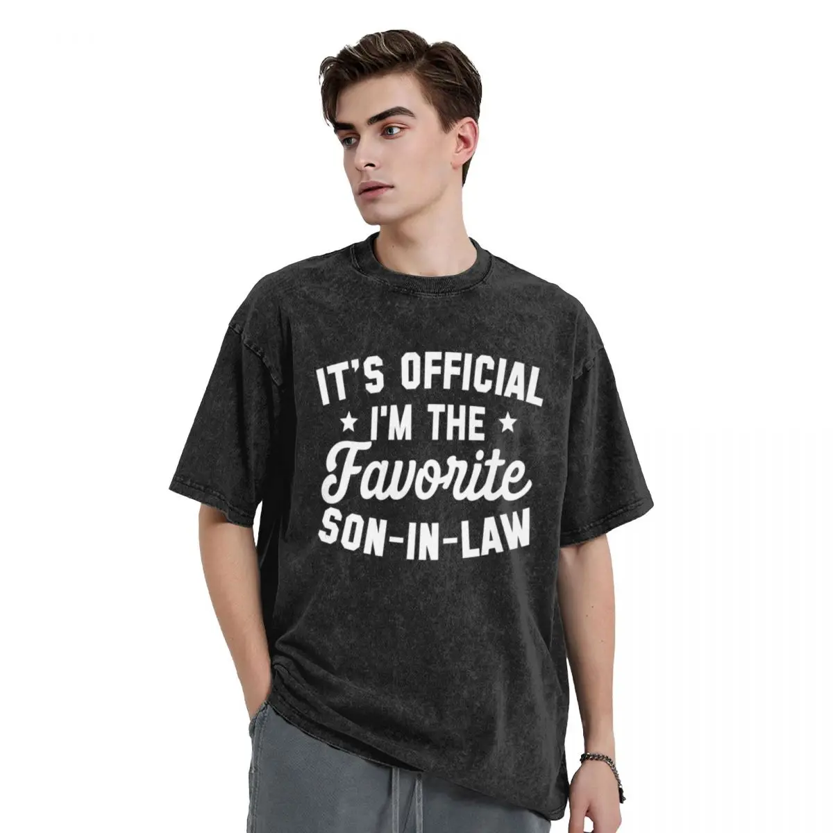 It's Official I'm The Favorite Son In Law T-Shirt plus size clothes graphic t shirts mens t shirts top quality