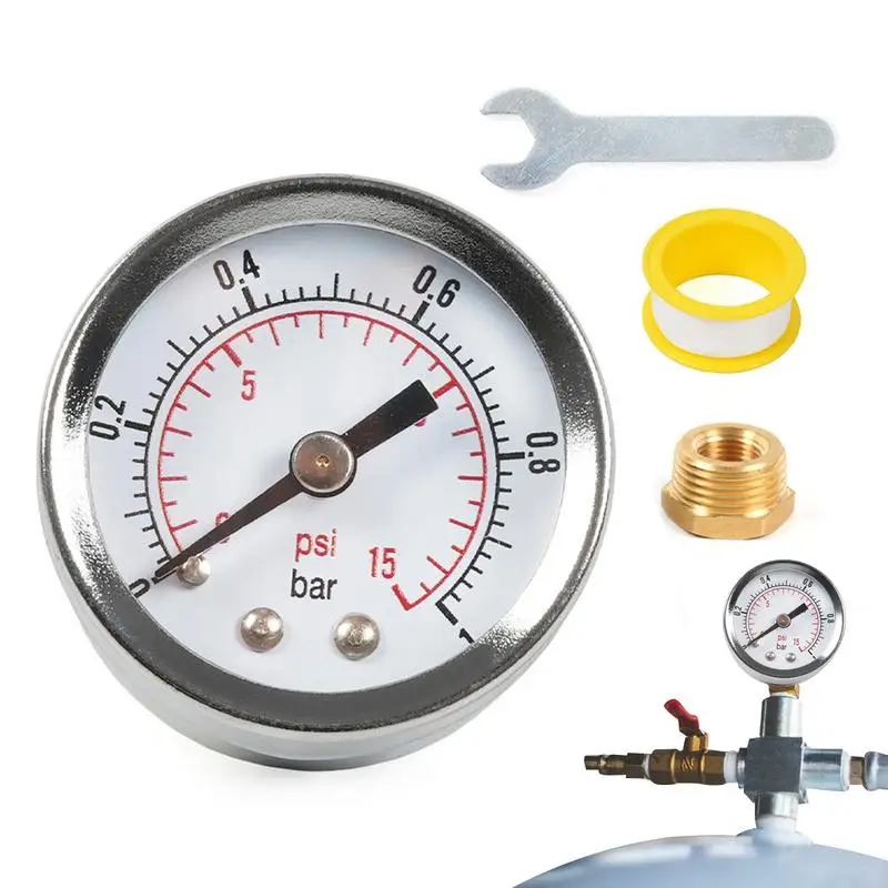 

Тестер жидкости, многофункциональный автомобильный манометр из нержавеющей стали 1/8NPT 3/8NPT, автомобильный тестер, аксессуары для интерьера 0-15psi