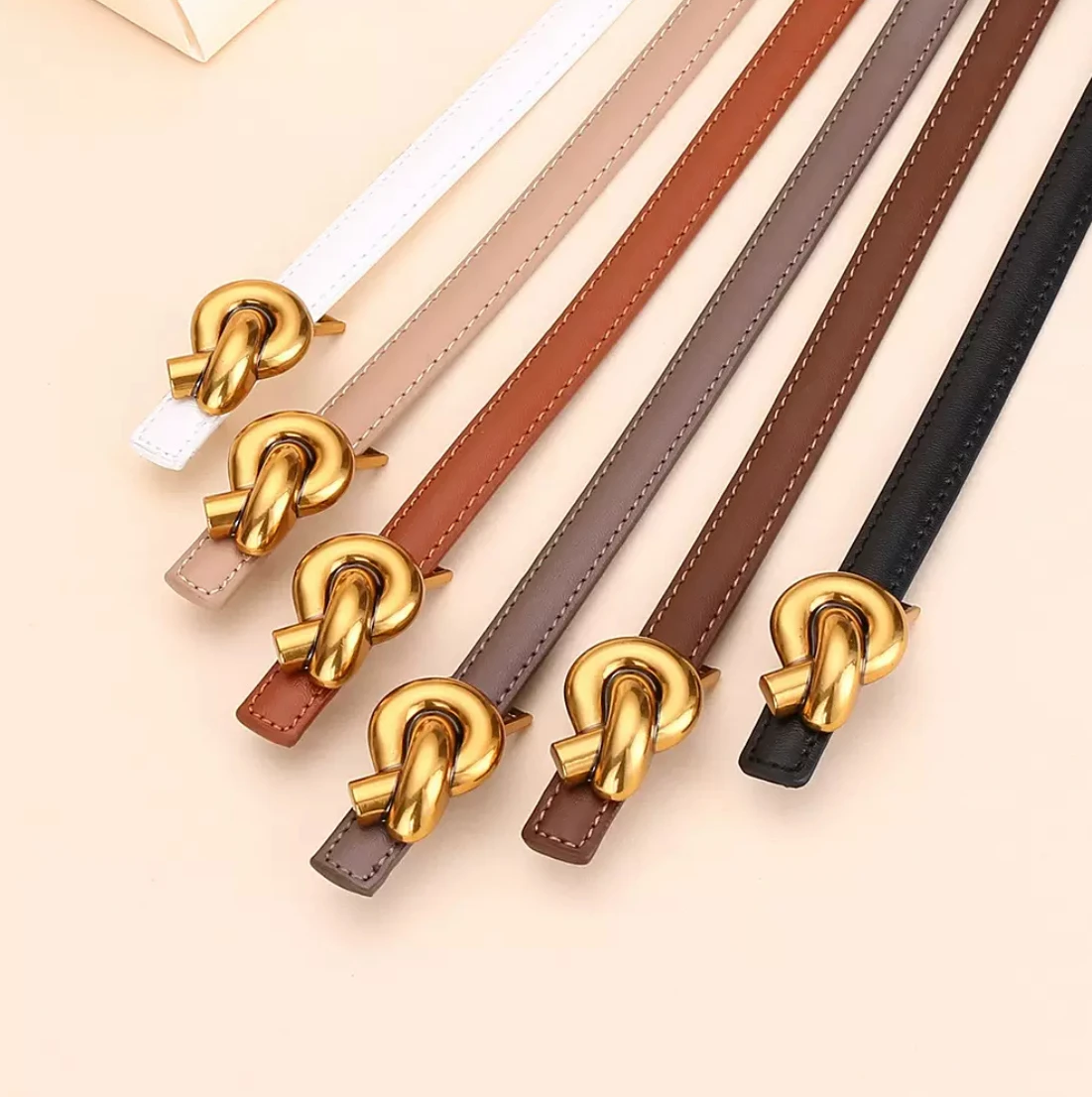 Luxury design feels new women's cow belt, stylish belts women's versatile high-end trousers women's thin belts