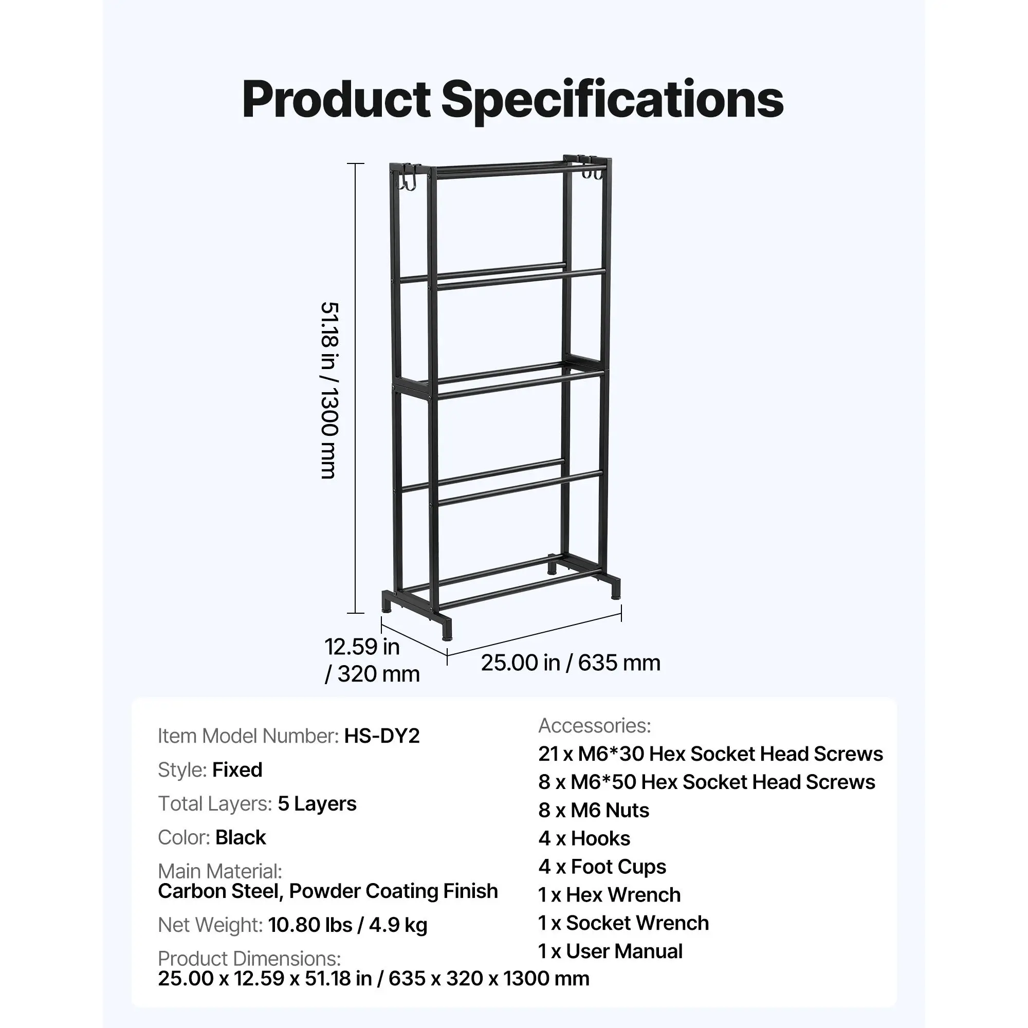 

3D Printer Filament Storage Rack, 5 Tier Heavy Duty Storage Shelves for 3D Printing Filaments, Filament Spool Holders Racks for 3D Printing Studio, Home Studio, Office, Workshop (Shelf Only)