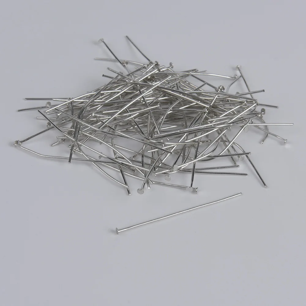 Cross-border supply 15-50mm metal flat-head needle T-shaped needle jewelry consumables DIY handmade beading accessories whole...