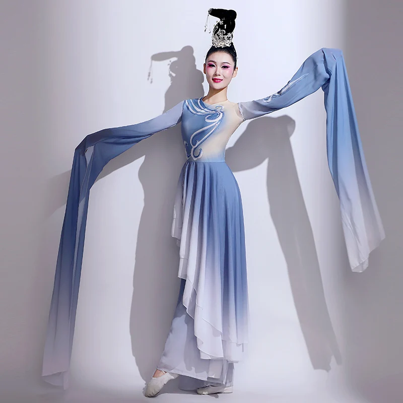 Ripples If Water Dance Clothing Women's Water Sleeve Performance Costume Classical Dance Caiwei Dance Costume