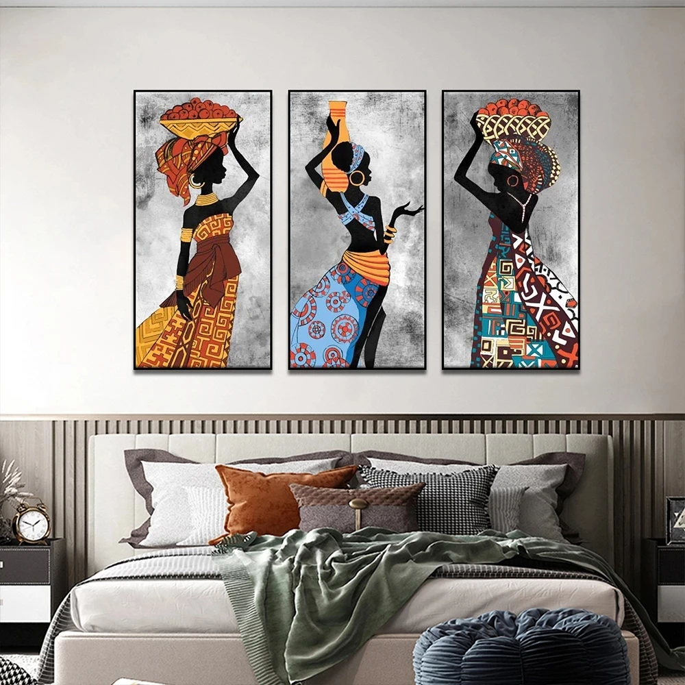 African Etnicos Tribal Art Diamond Paintings Black Women Dancing Cross Stitch Kits Diamond Mosaic Abstract Art for Home Decor