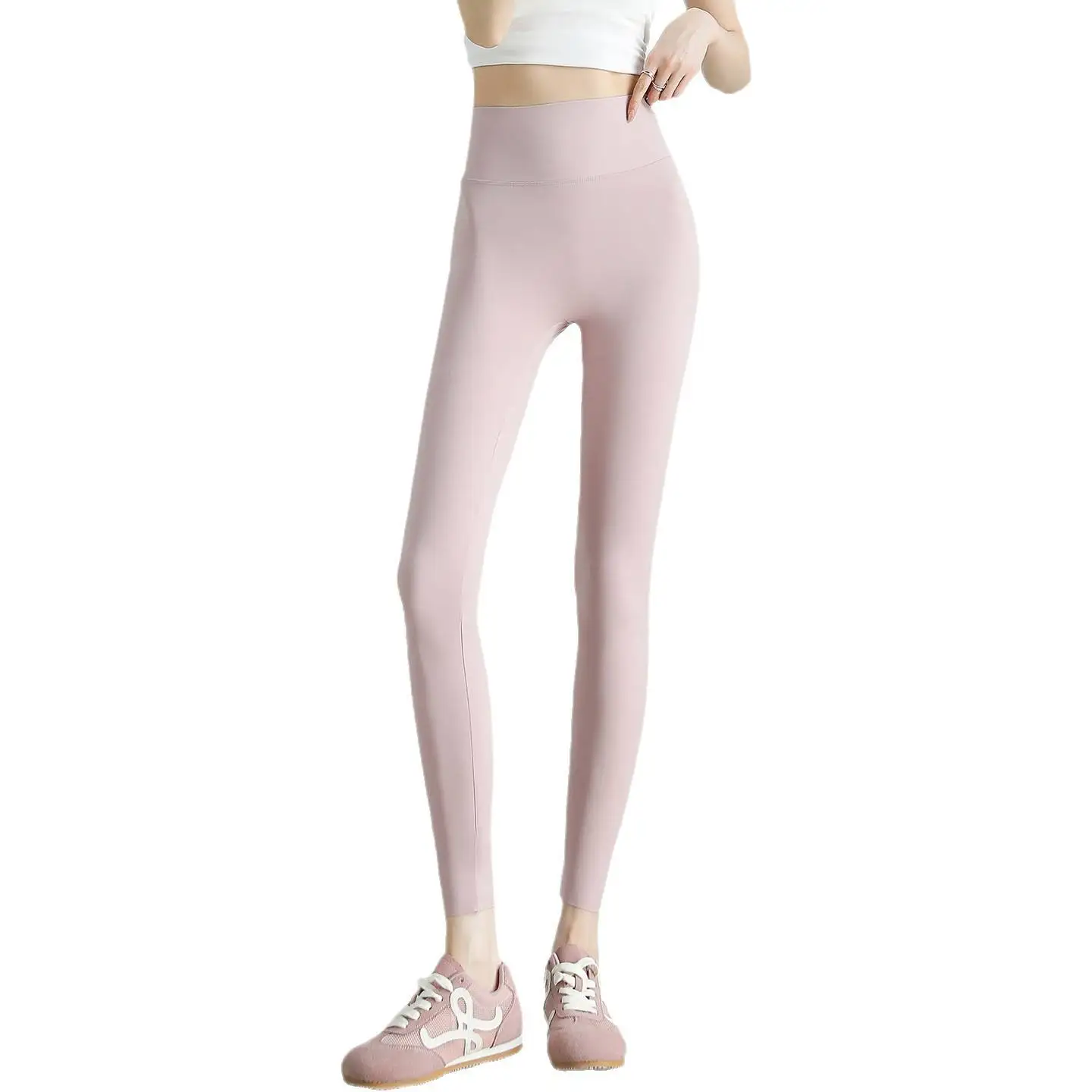 Pantaloni da yoga sottili a vita alta in seta di ghiaccio Qui Dry Summer Sport Fitn Arca Skin Boting Pantaloni Pantaloni da donna a nove punti