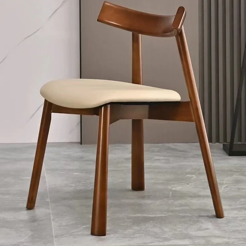 Chaises de salle à manger en cuir marron, chaise d'appoint extérieure, salle à manger, maison, jardin, cuisine, bar, bébé, haut festonné, Gamer