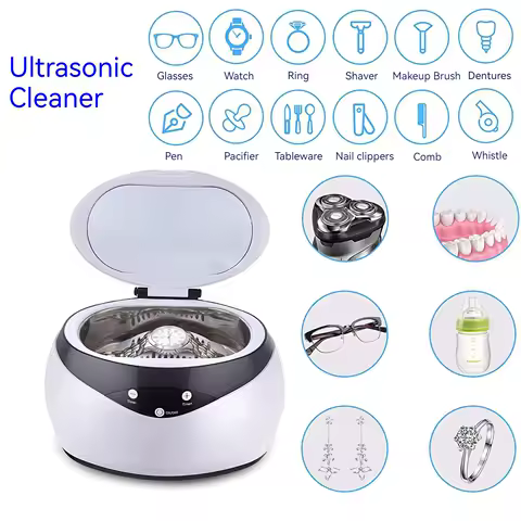 650ML Ultrasonic Cleaning Machine Home Glasses Jewelry Denture Decontamination Machine Intelligent Waterproof Sonic Cleaner
