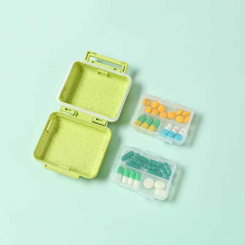 Pill Organizer with Seal Ring Plastic Medicine Pill Box Small Box for Tablet 6 Grids Pill Packing Case Travel Medicine Organizer