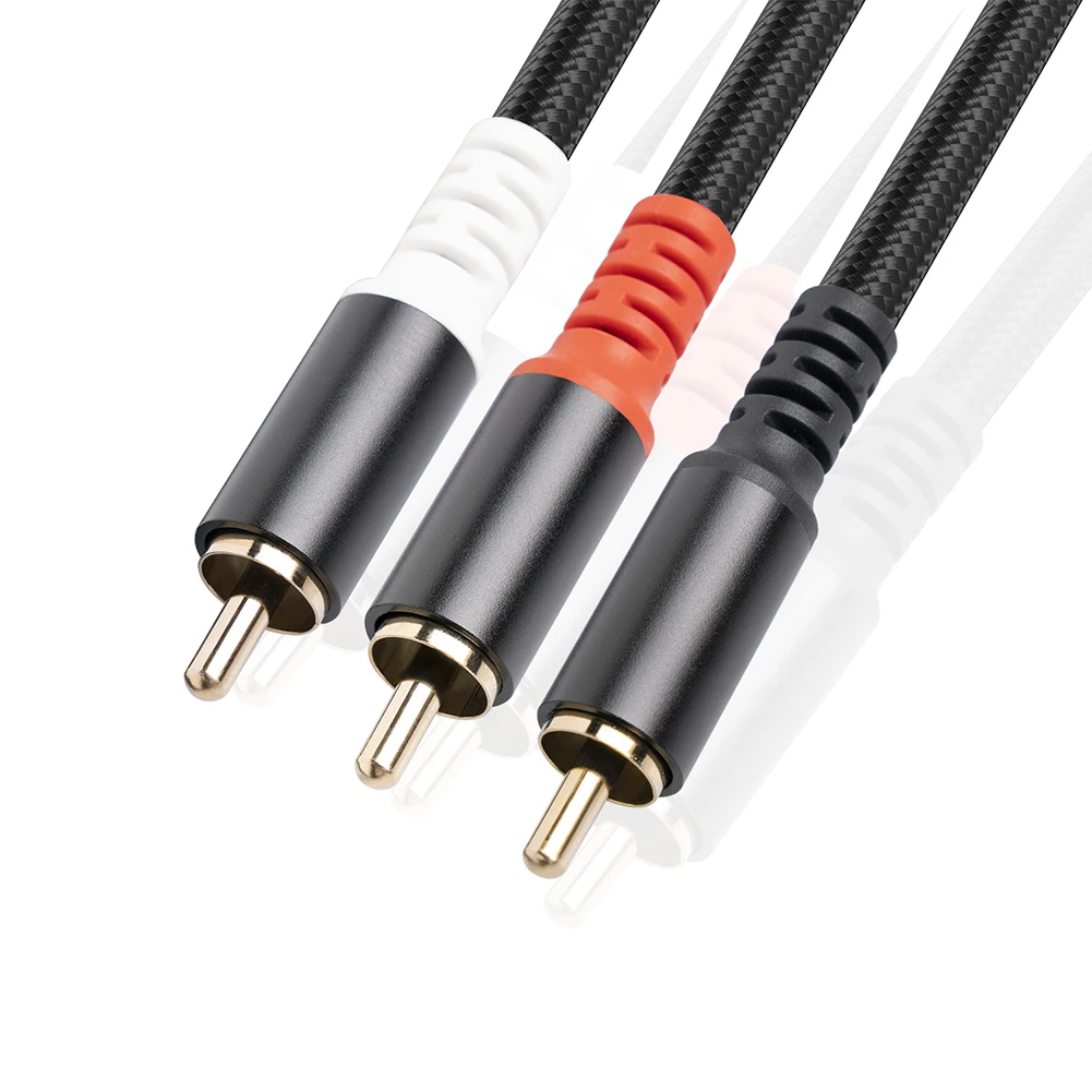Kabel RCA 1/2/3/5M z pozłacanymi wtykami RCA AUX Y Elastyczny kabel audio do kina domowego HDTV Wzmacniacze Głośniki
