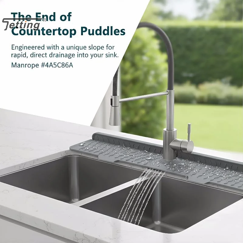 Kitchen Sink Splash Guard Faucet Mat Splash Catcher Handle Drip Catcher Tray Multipurpose For Kitchen Dish Drying Mats view 3