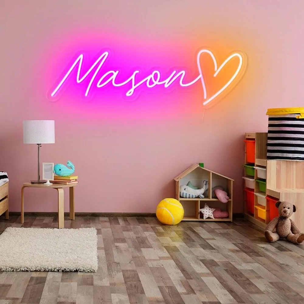 مخصص النيون تسجيل الاطفال اسم النيون علامات الاكريليك عيد ميلاد شعار شخصية أضواء LED الهدايا الأسرة ديكور جدران المنزل الزفاف #1