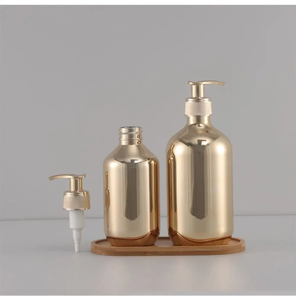 Kitchen Liquid Soap Rust-proof Gold Chrome Plastic Body Wash Dispensers Hand Soap Dispensers Bathroom Shampoo Bottle