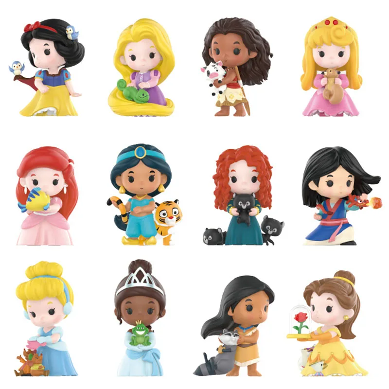 Disney Princess Aurora Cinderella Pocahonta Snow White Ariel Rapunzel Mulan Belle Moana Jasmine Brave Merida Action Figures Toys