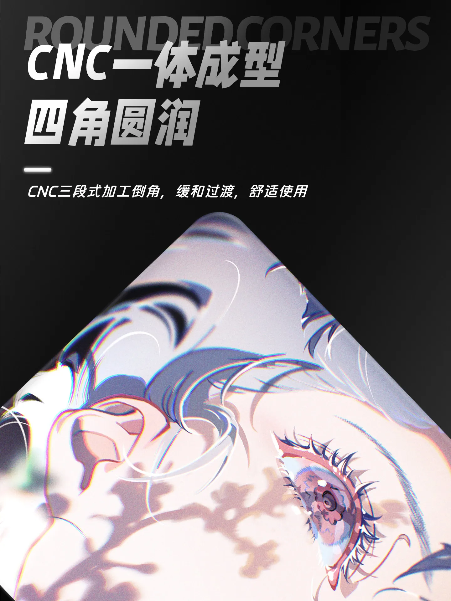 Micro Etched Glass Mouse Pad Smooth Hard Gaming Desk Mat Anime Girl Print Non-Slip Glass Mat FPS Waterproof PC Laptop Desktop
